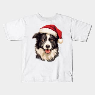 Border Collie Christmas Kids T-Shirt